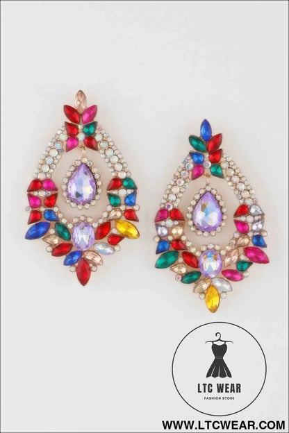 Open Crystal Drop Earrings