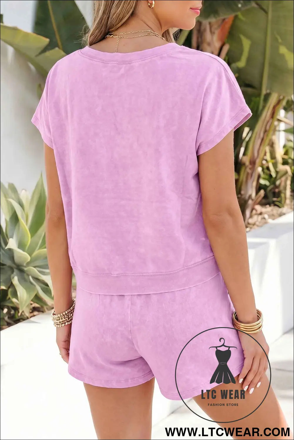 Orchid Bouquet Mineral Wash Cotton Short Set