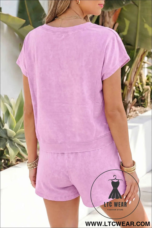 Orchid Bouquet Mineral Wash Cotton Short Set