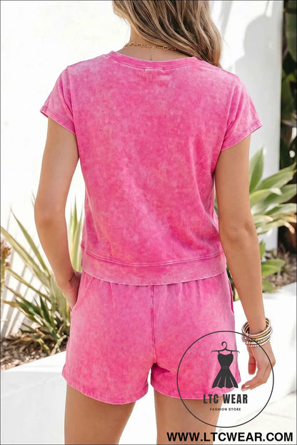 Orchid Bouquet Mineral Wash Cotton Short Set