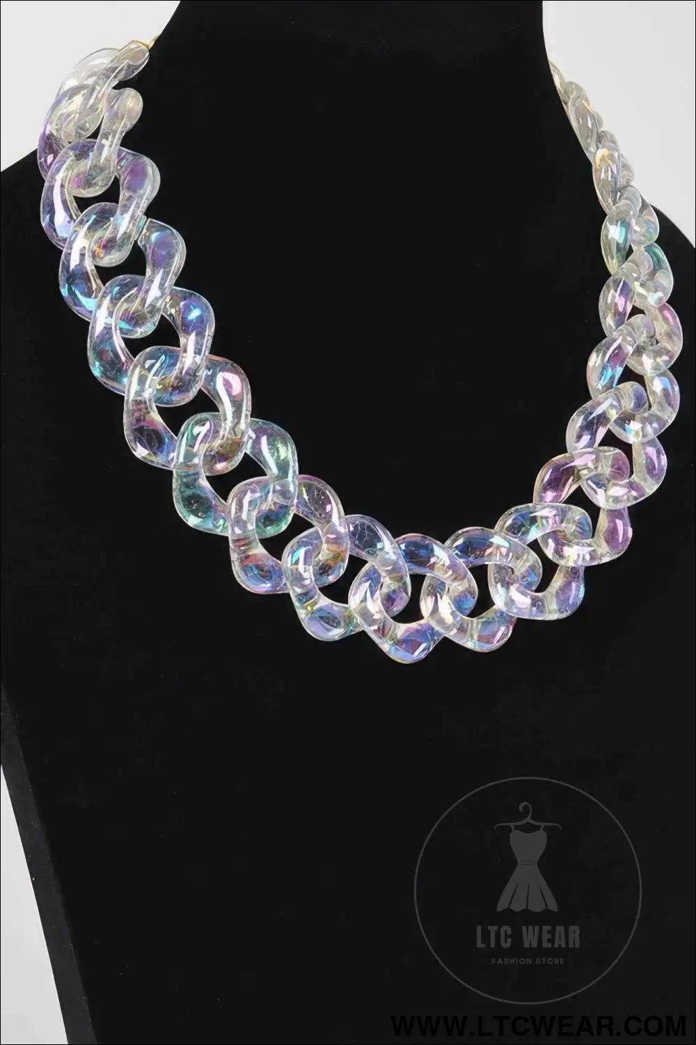 Oversized Ab Plastic Chain Necklace
