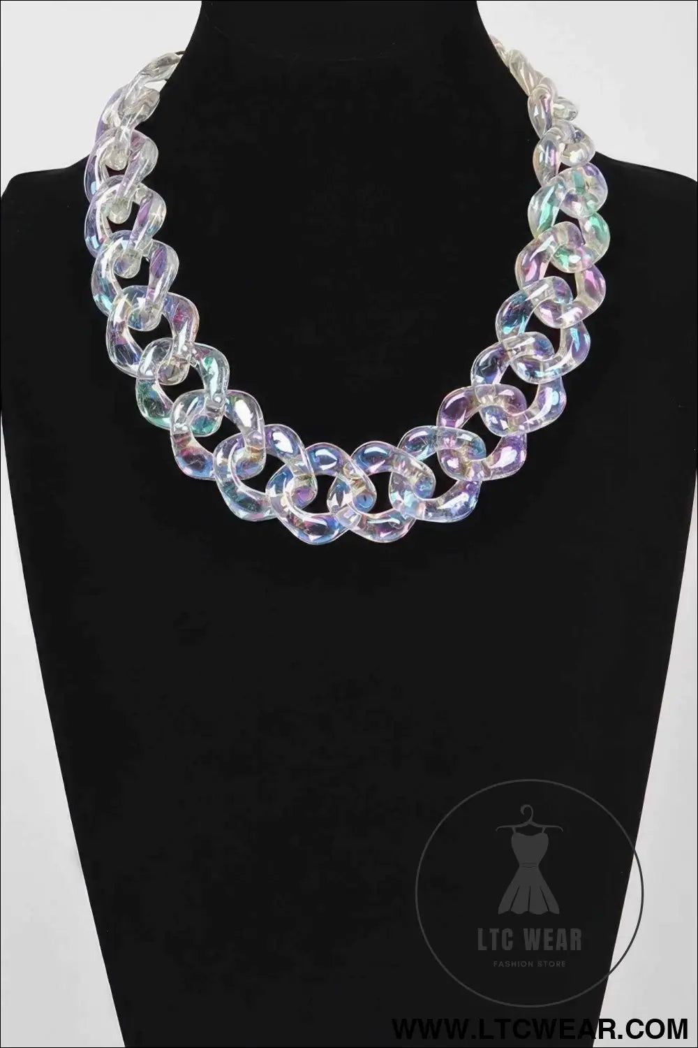 Oversized Ab Plastic Chain Necklace