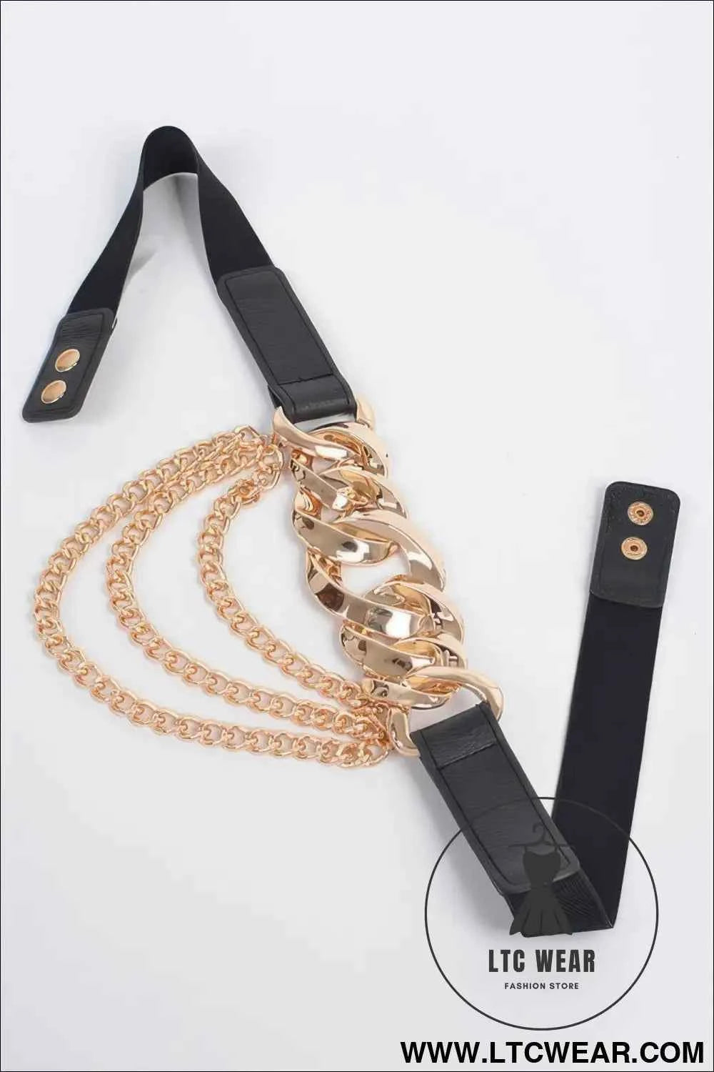 Oversized Chain Buckle Belt with Layered Chains for Trendy Style