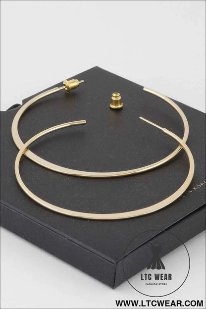 Oversized Flat Metal Hoop Earrings