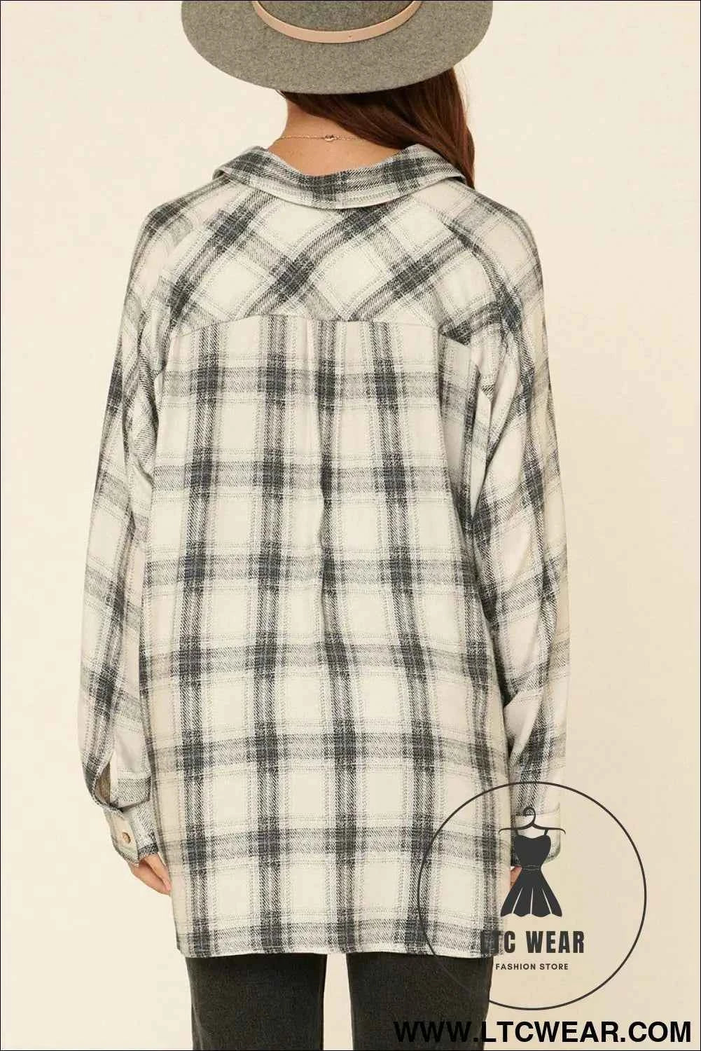 Oversized Loose Fit Plaid Shirt