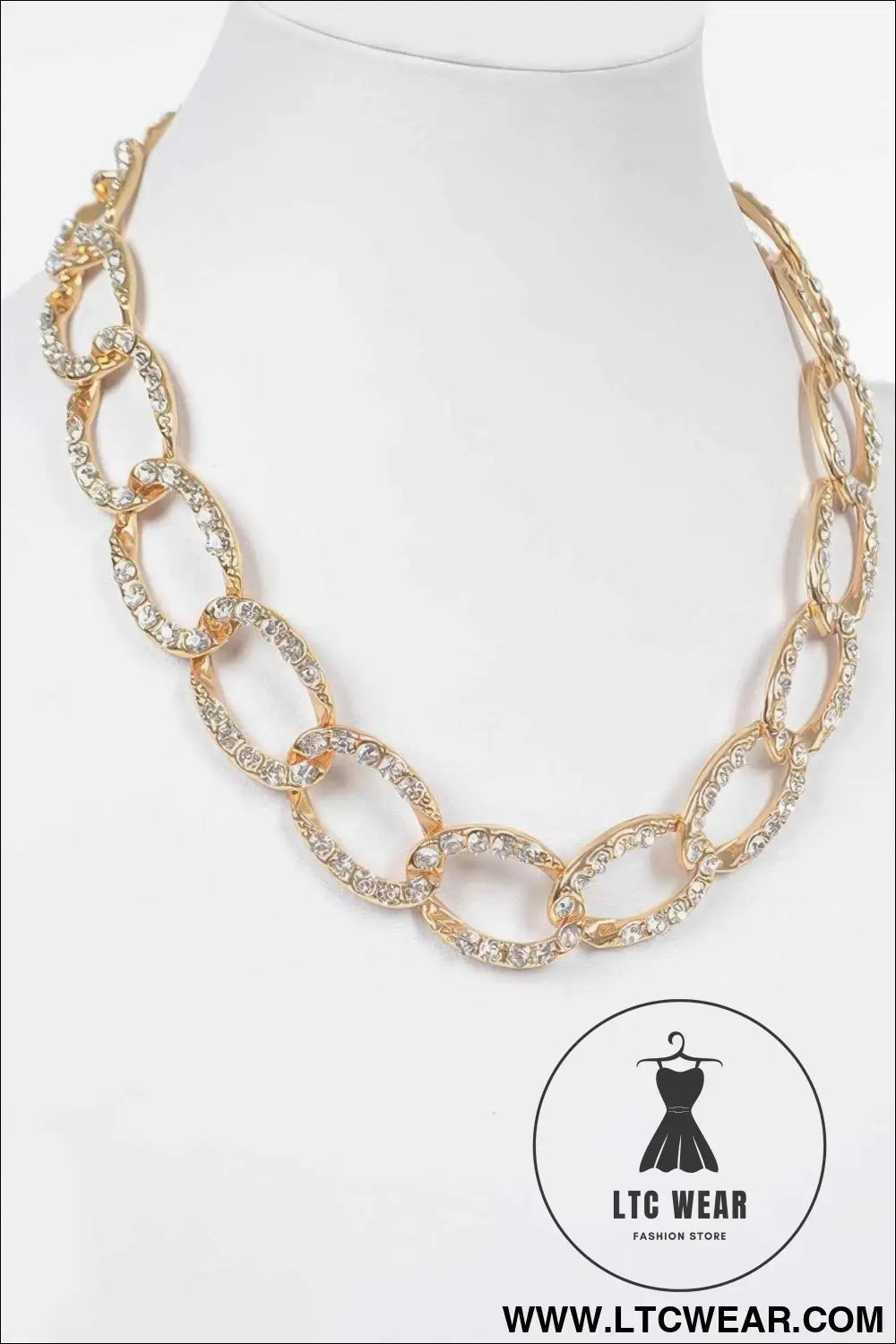 Oversized Stoned Chain Necklace