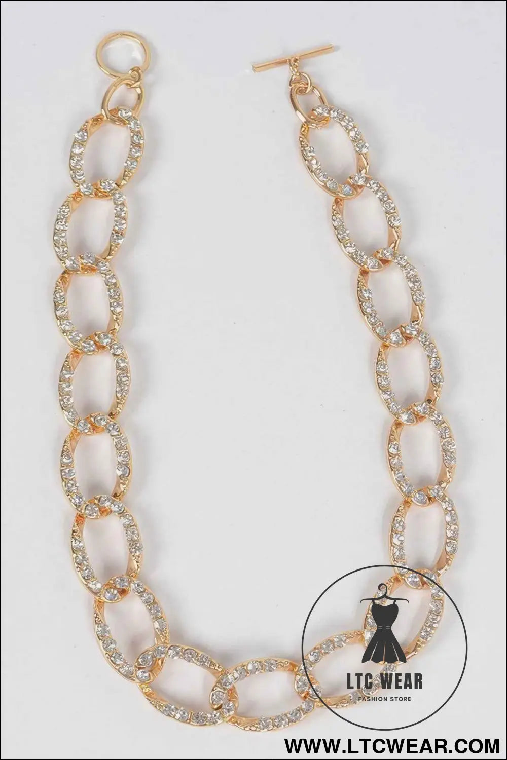 Oversized Stoned Chain Necklace