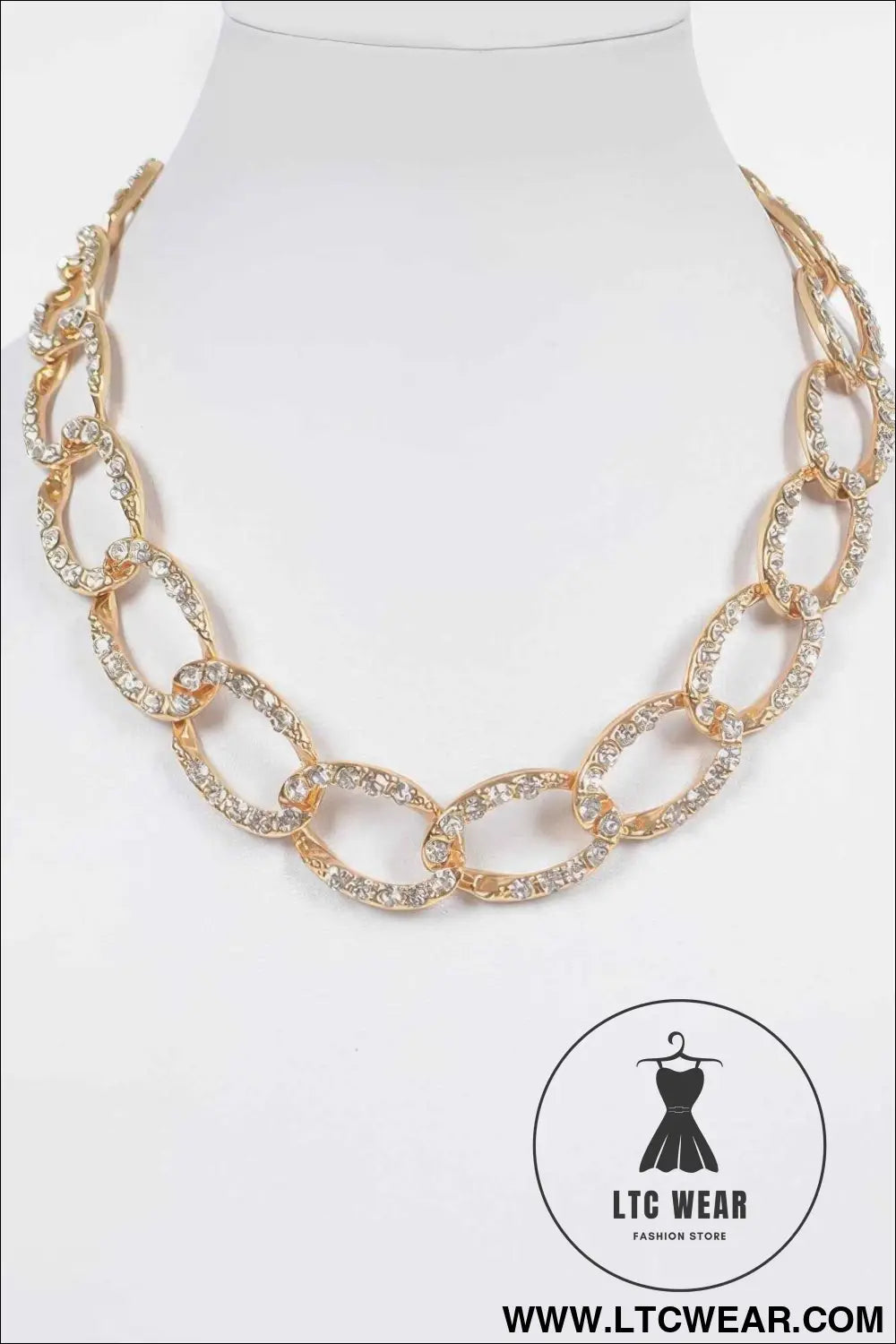 Oversized Stoned Chain Necklace