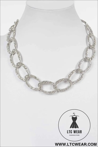 Oversized Stoned Chain Necklace