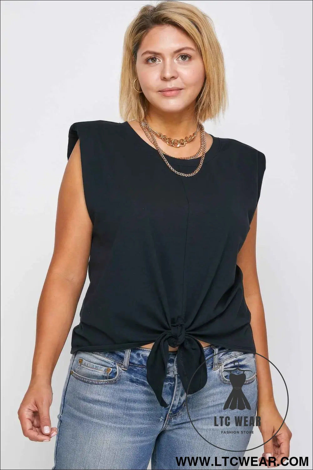 Padded Shoulder Top
