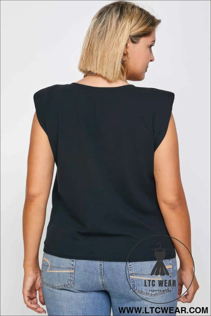 Padded Shoulder Top