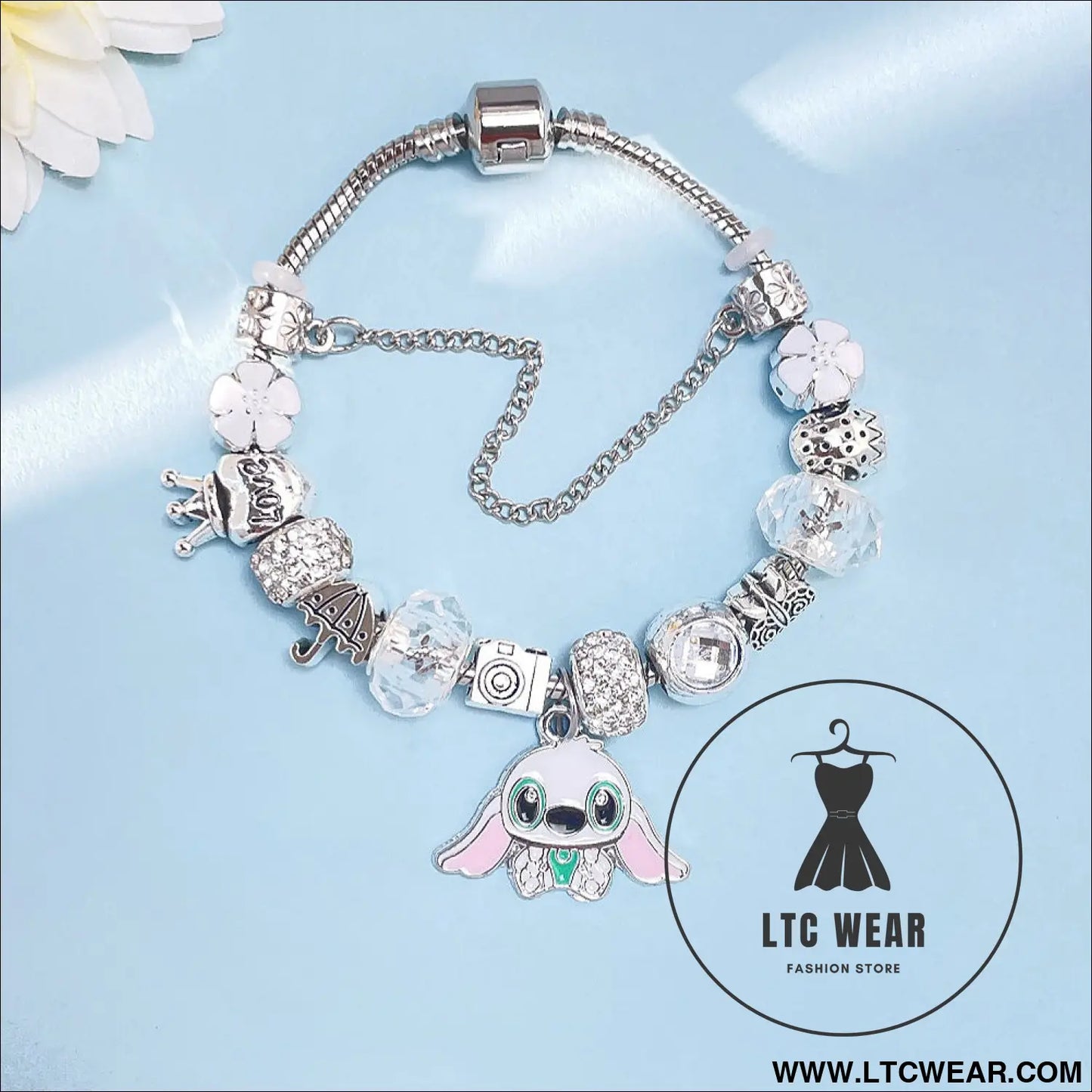 Panja stylized bracelet adjustable open design simple minimalist cute stainless steel bangle for women - stitch