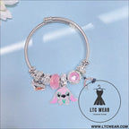 Panja stylized bracelet adjustable open design simple minimalist cute stainless steel bangle for women - stitch love