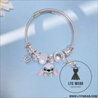 Panja stylized bracelet adjustable open design simple minimalist cute stainless steel bangle for women - stitch