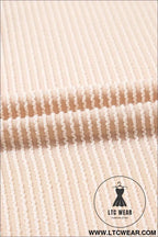 Parchment Puff Sleeve Ribbed Knit Mini Dress