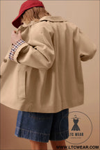Parchment plaid lined collar trench - jackets