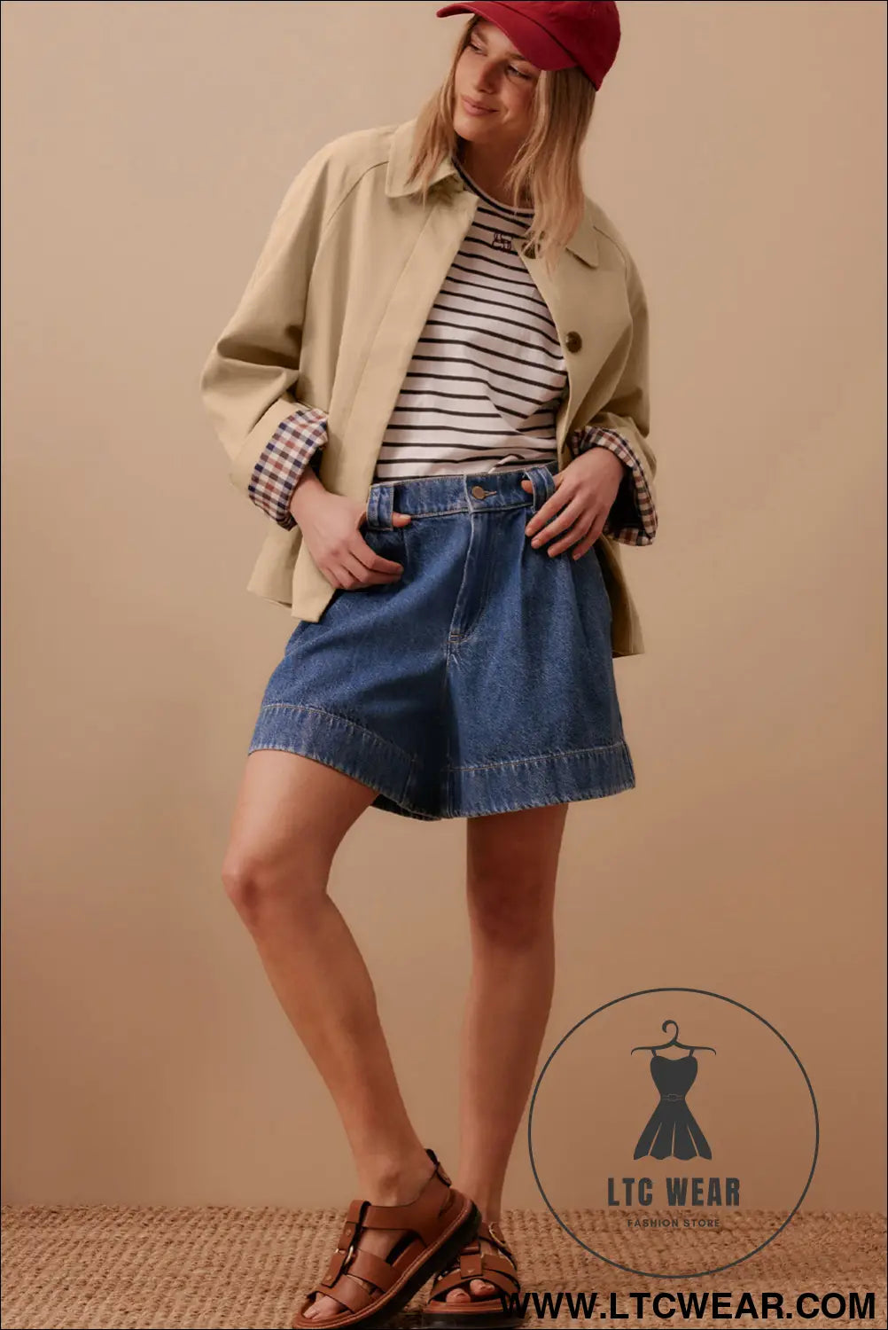 Parchment plaid lined collar trench - jackets
