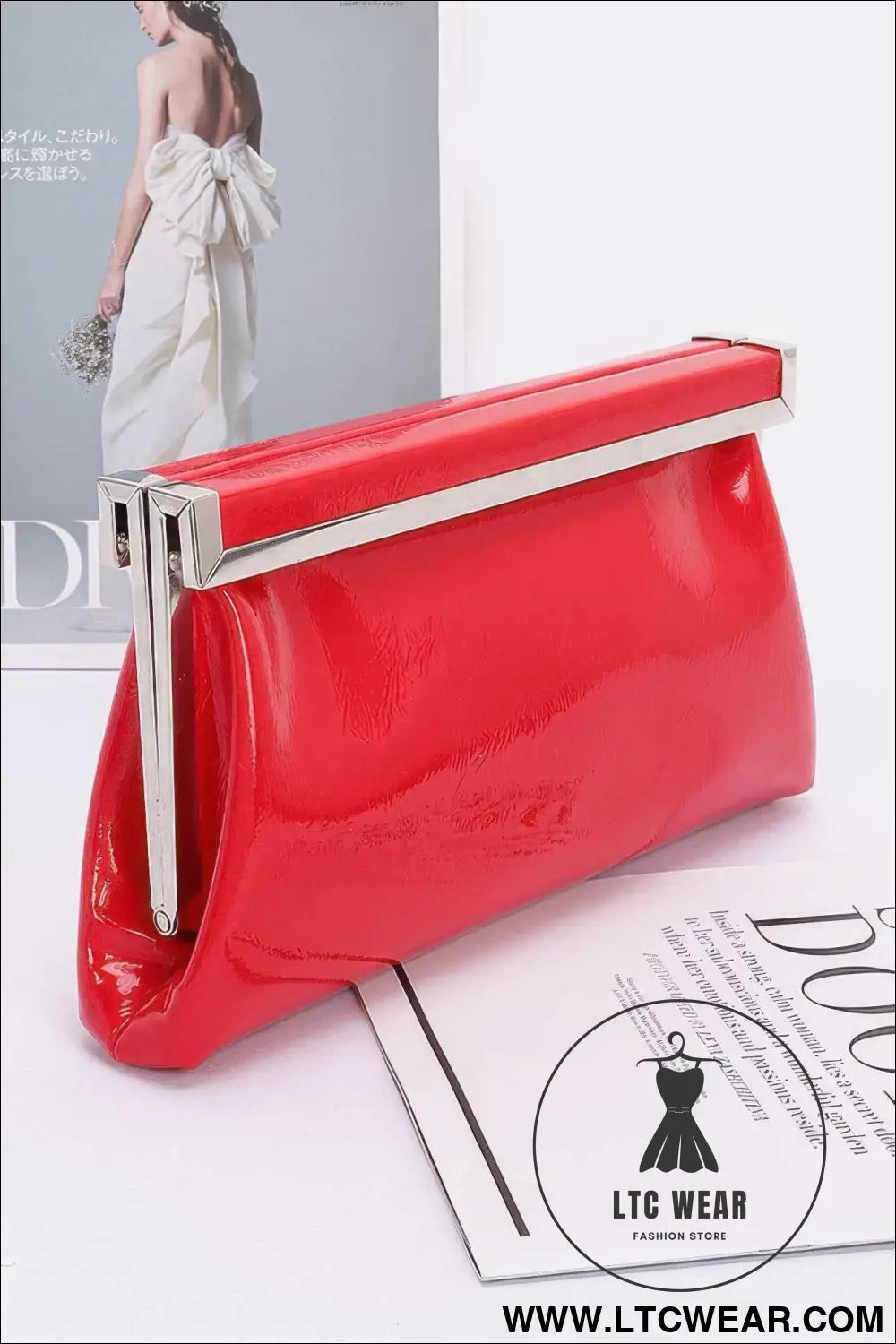 Patent Leather Frame Clutch Bag