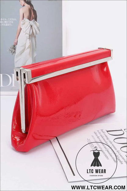 Patent Leather Frame Clutch Bag