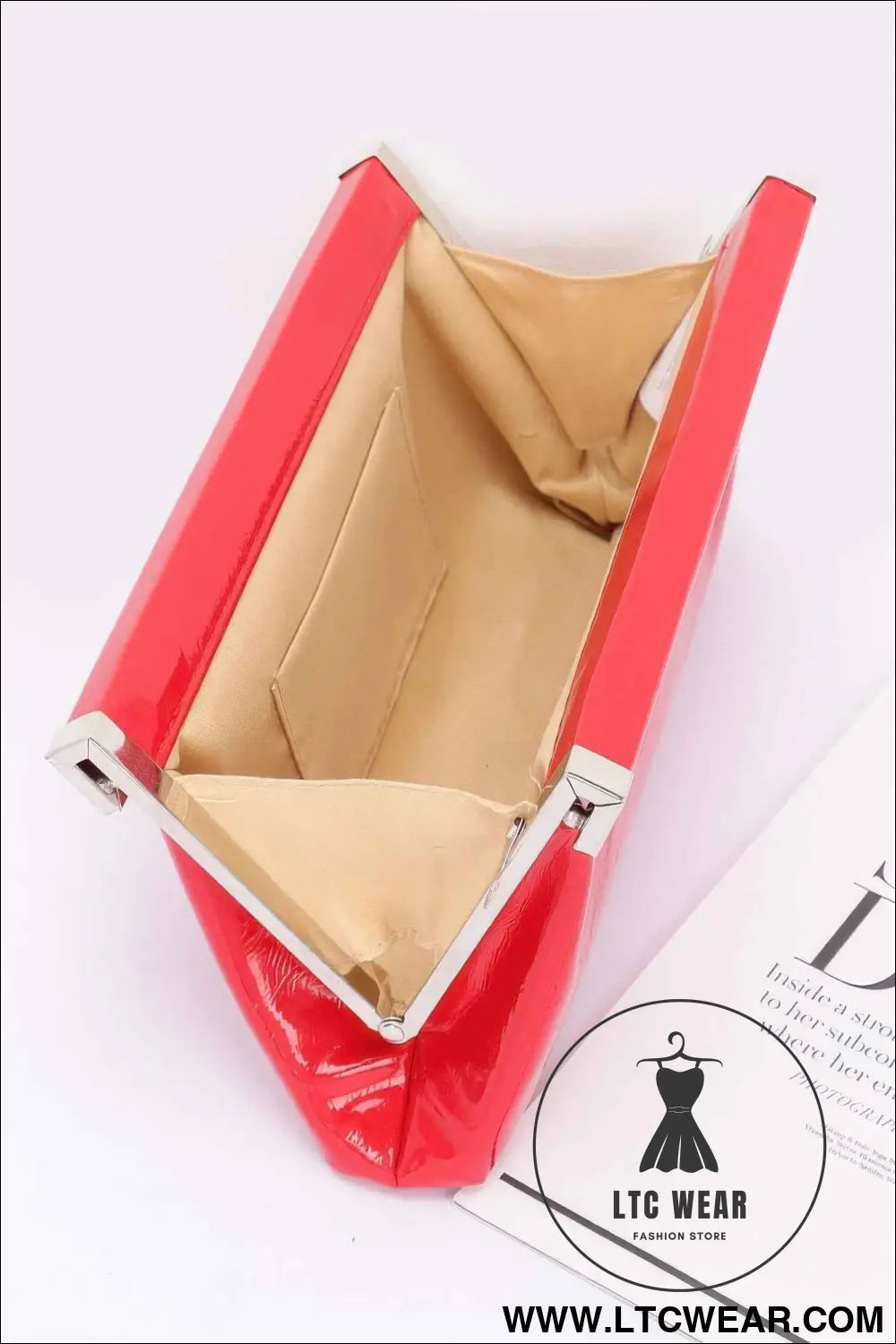 Patent Leather Frame Clutch Bag
