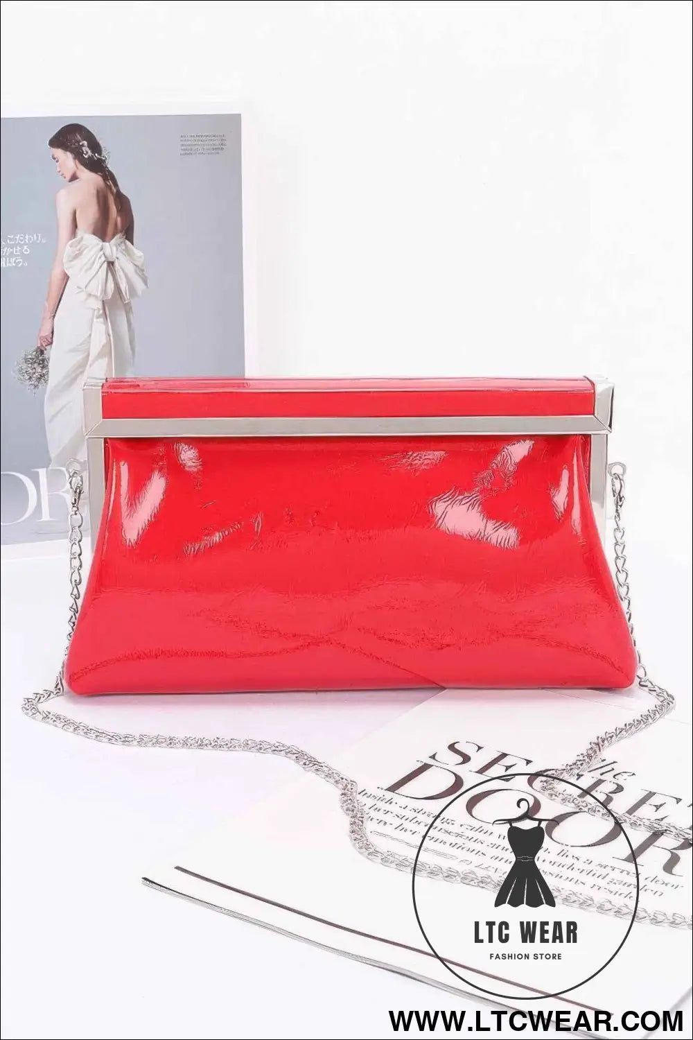 Patent Leather Frame Clutch Bag
