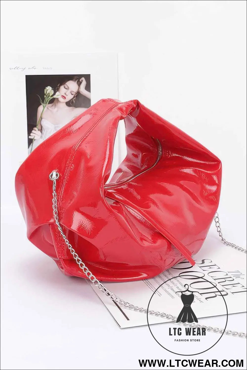 Patent Leather Hobo Bag