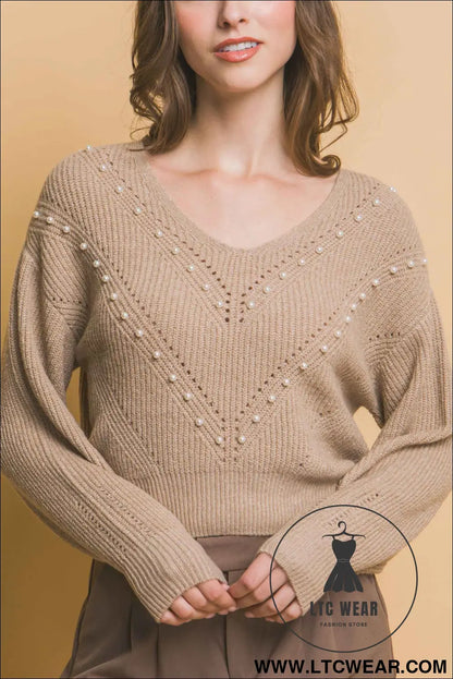 Pearl details sweater