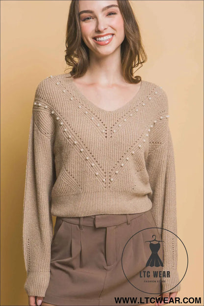 Pearl details sweater