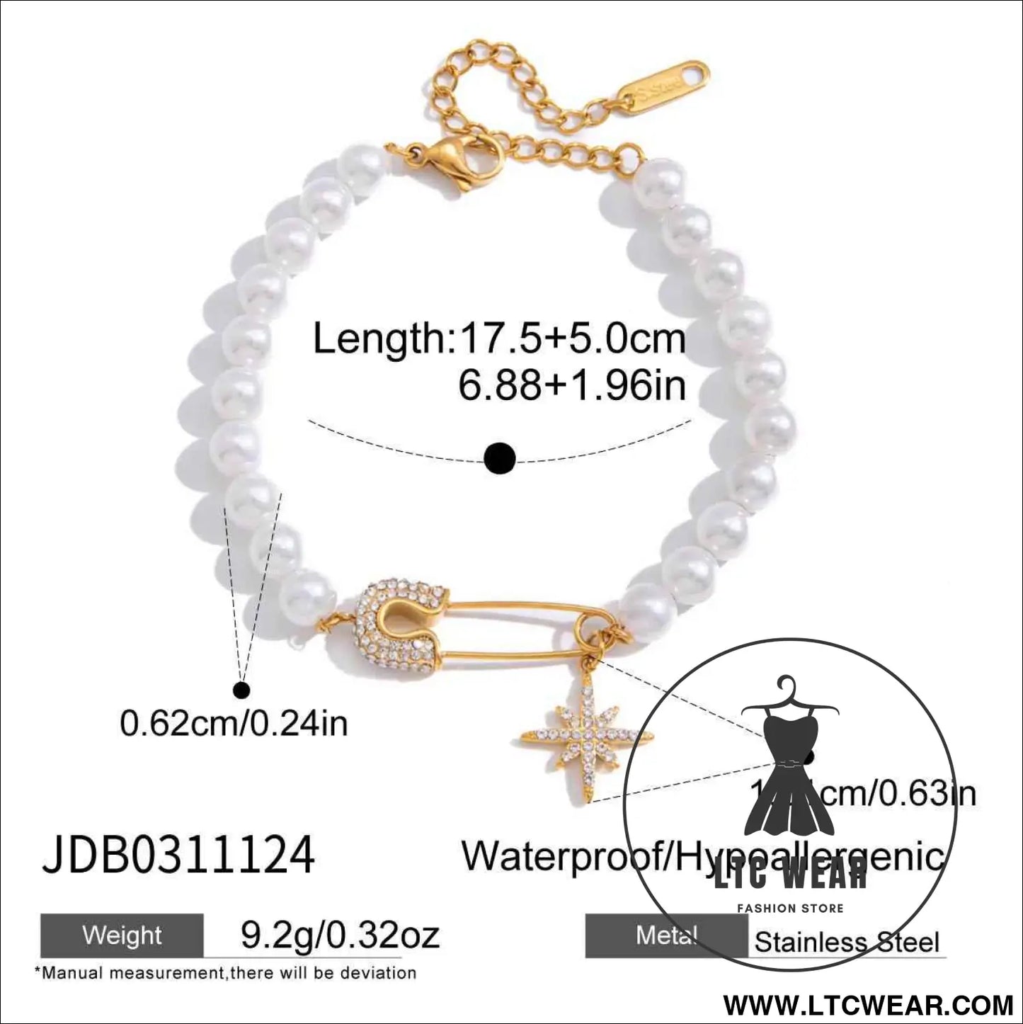 Pearl Star Stainless Steel Bracelet Collection