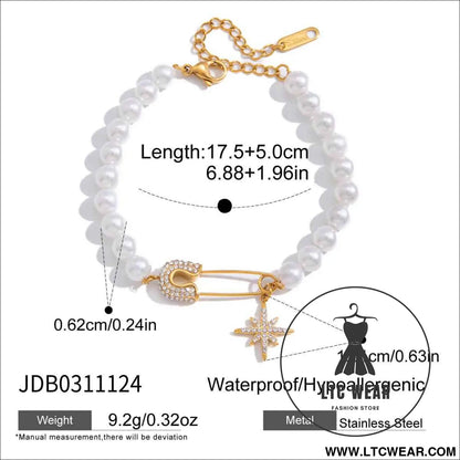 Pearl Star Stainless Steel Bracelet Collection