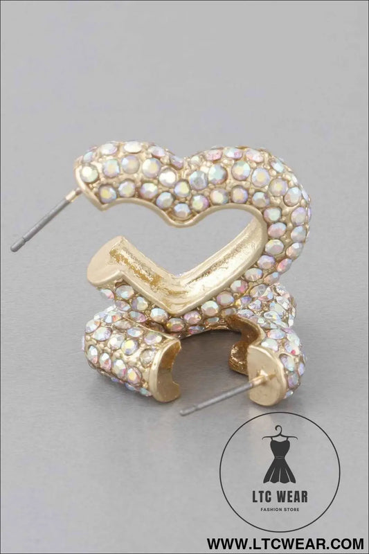 Pearl Studded Heart Earrings
