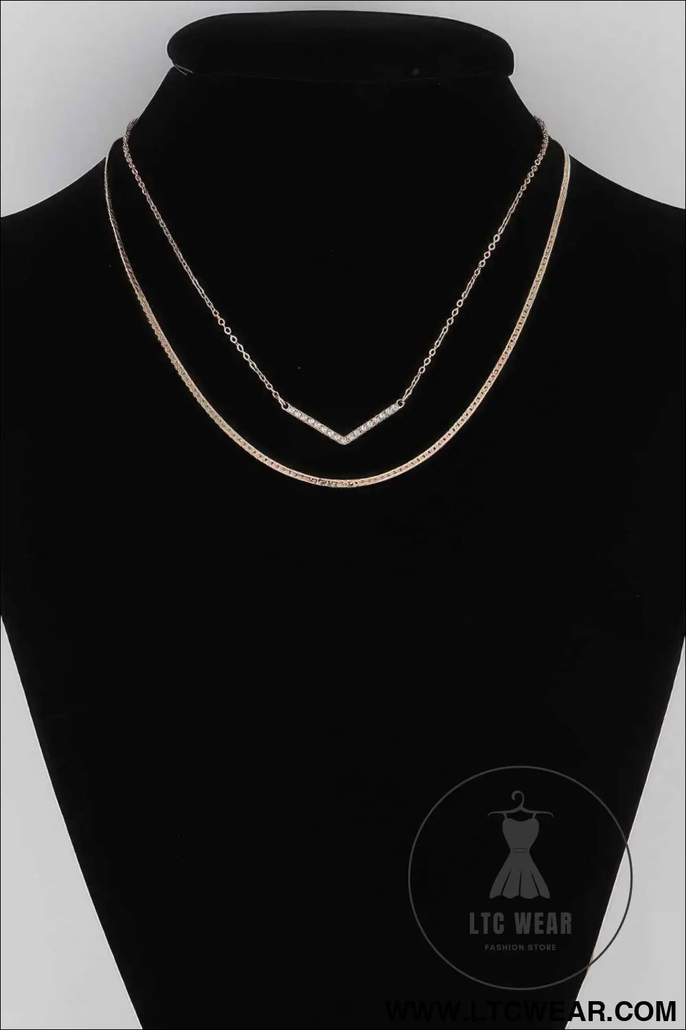 Pearled V Necklace