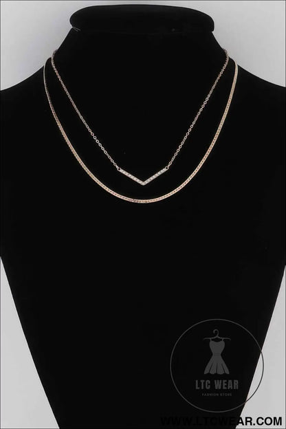 Pearled V Necklace