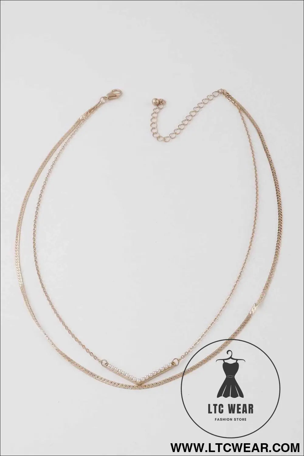 Pearled V Necklace