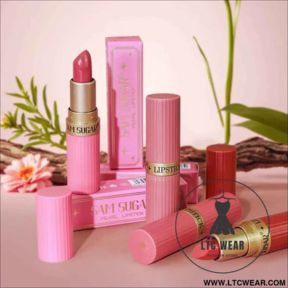 Pearlescent Pink Velvet Lipstick: Long-Lasting & Waterproof