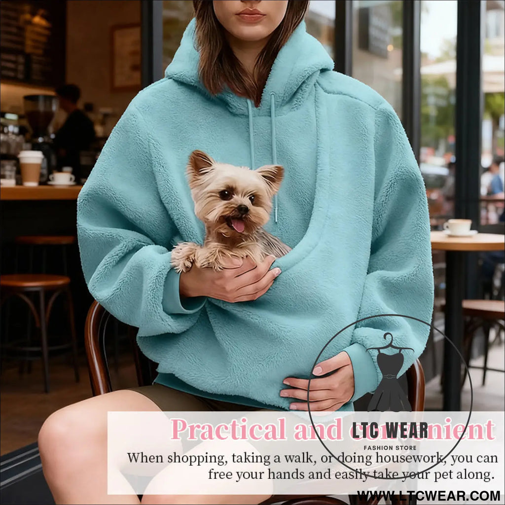Pet carrier hoodie hands-free dog & cat carry bag unisex sweatshirt for small pets