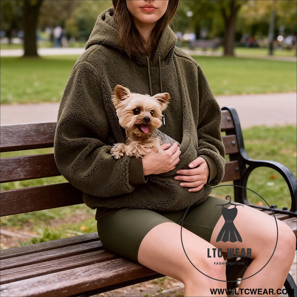 Pet carrier hoodie hands-free dog & cat carry bag unisex sweatshirt for small pets
