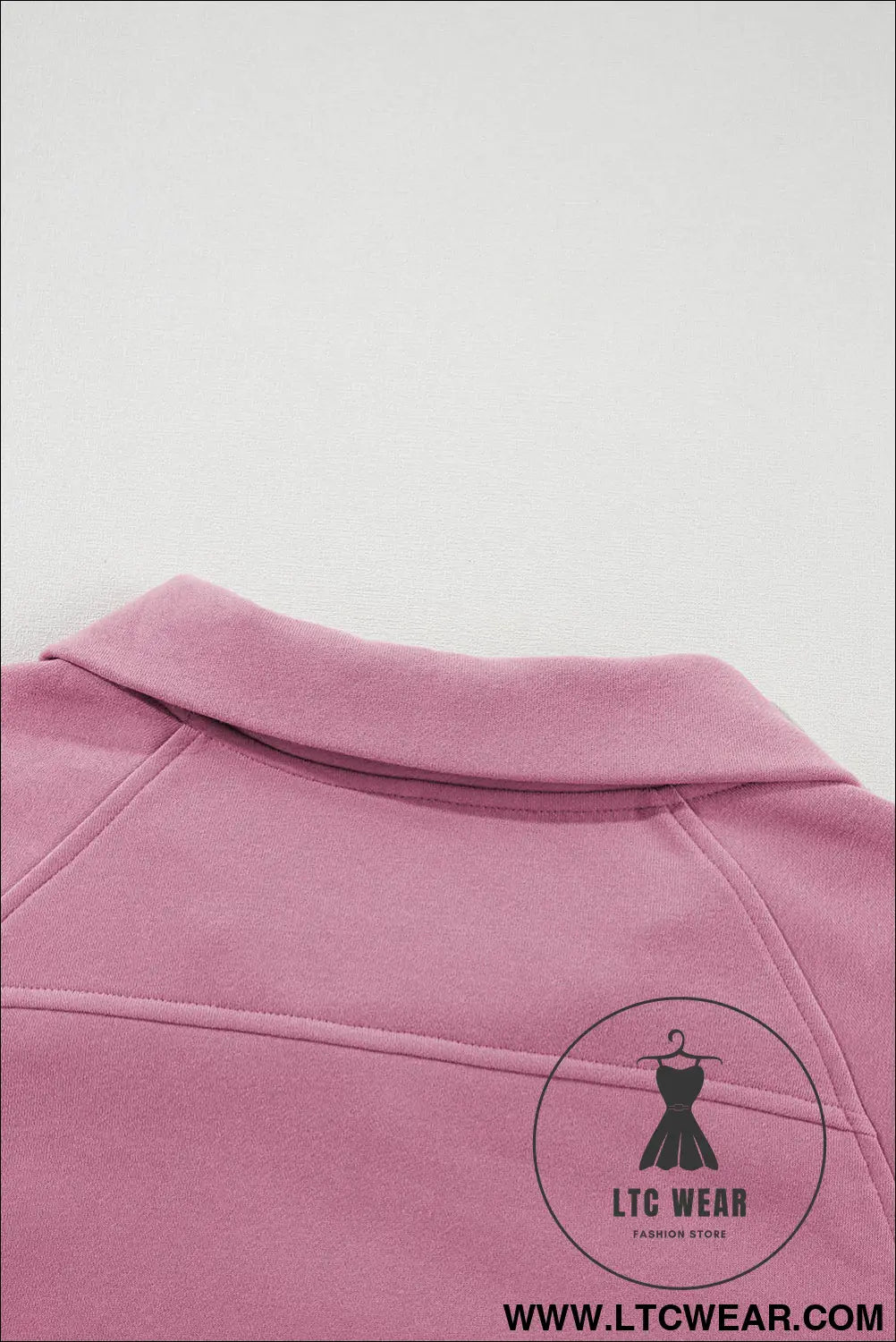 Phalaenopsis Zip Up Stand Collar Ribbed Thumbhole Sleeve Sweatshirt - L.T.C Wear Online Fashion Store