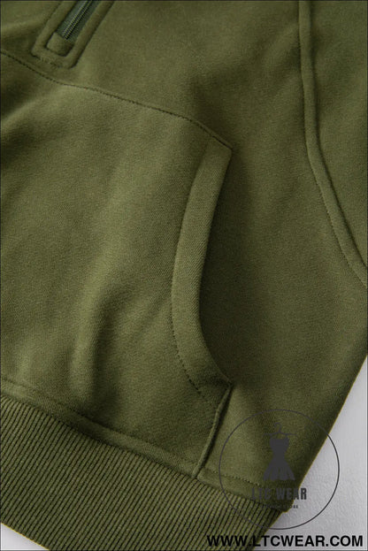 Phalaenopsis Zip Up Stand Collar Ribbed Thumbhole Sleeve Sweatshirt - L.T.C Wear Online Fashion Store