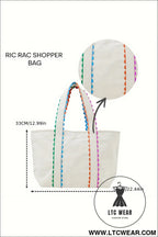Pink colorful ricrac detail canvas tote bag - pink / one size / 100% polyester - shoulder bags