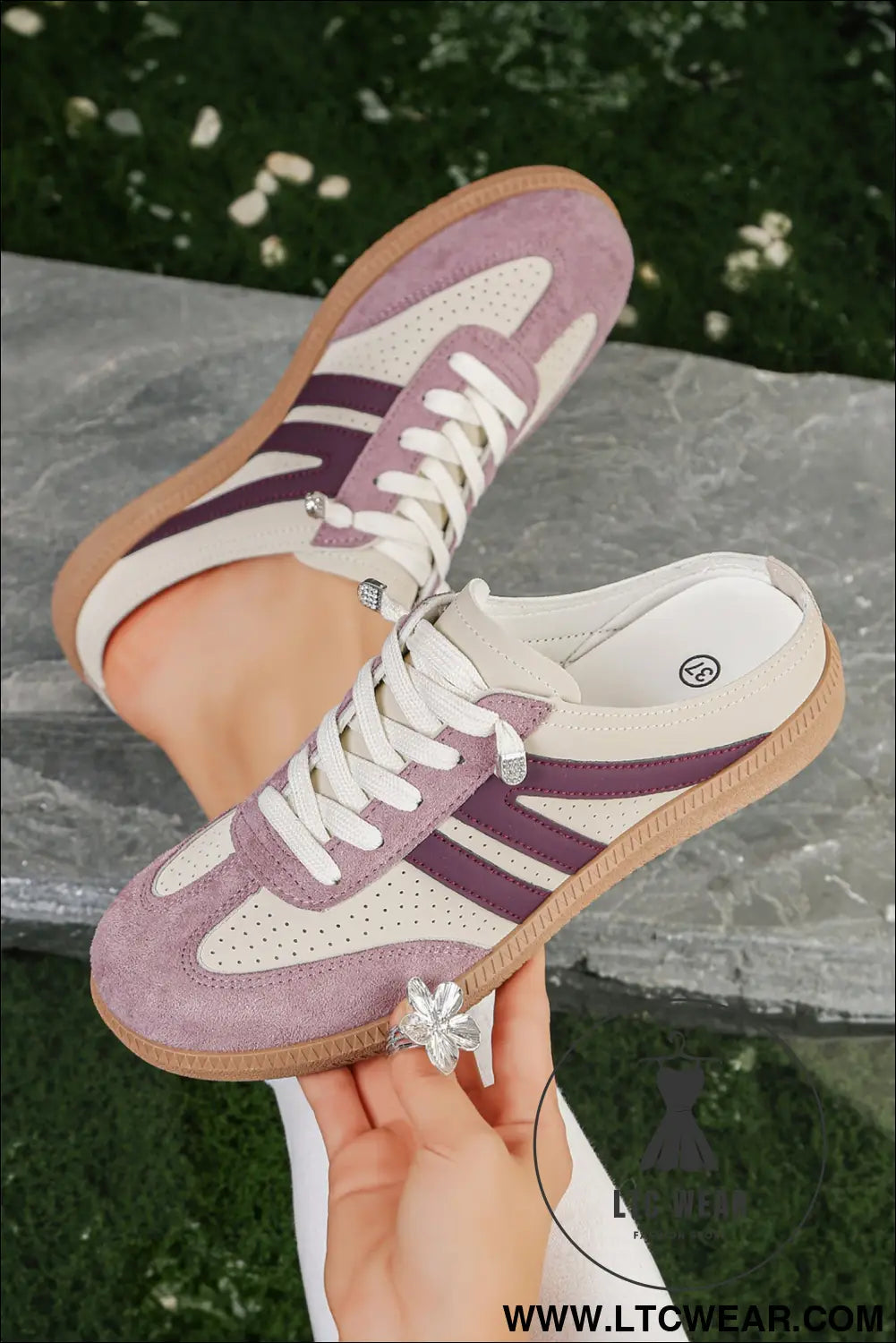 Pink eyelet pu leather patchwork color pop sneakers - pink / 37 / 100% polyester + 100% tpr - womens shoes