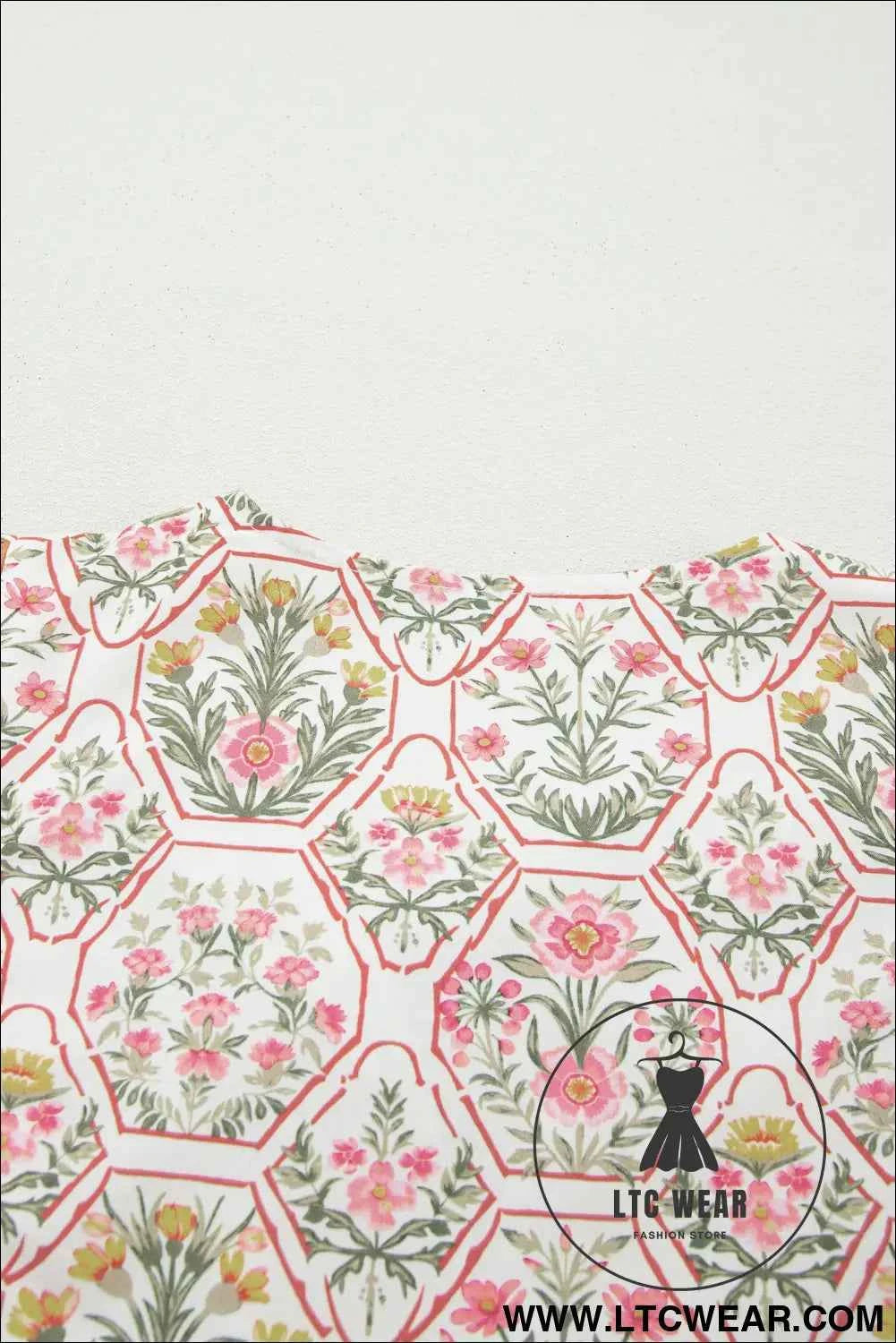 Pink Floral Print Tassel Tie V Neck Scalloped Detail Loose Mini Dress