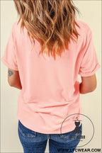Pink patriotic heart dtg faux patchwork printed tee - graphic tees
