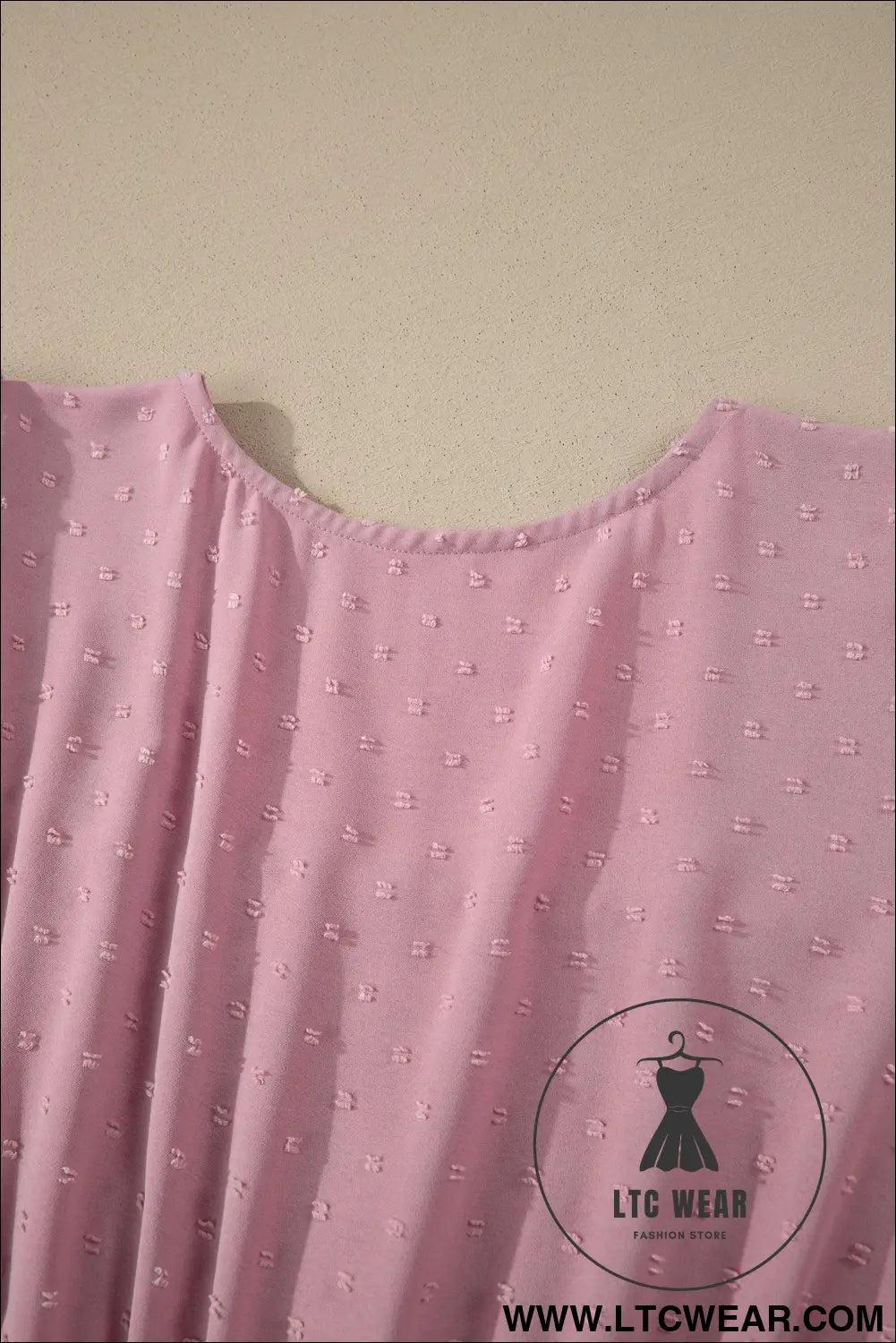 Pink plus size swiss dot short sleeve smocked high waist flowy midi dress - plus size midi dresses