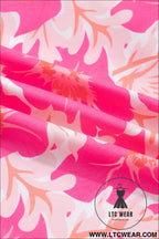 Pink short bubble sleeve summer floral blouse - blouses & shirts
