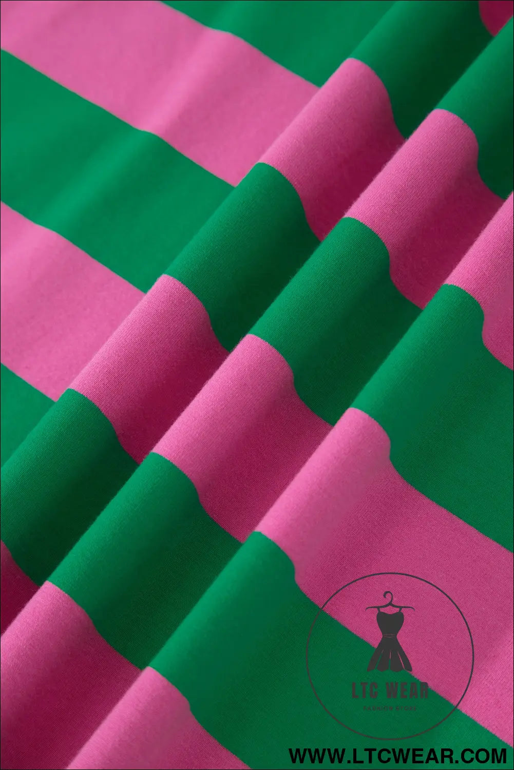 Pink Stripe Dolman Tee Drawstring Skort Athletic 2pcs Set - L.T.C Wear Online Fashion Store