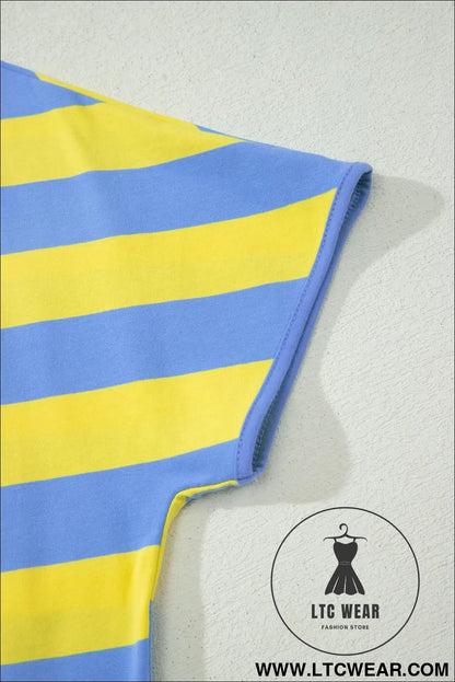 Pink Stripe Dolman Tee Drawstring Skort Athletic 2pcs Set - L.T.C Wear Online Fashion Store
