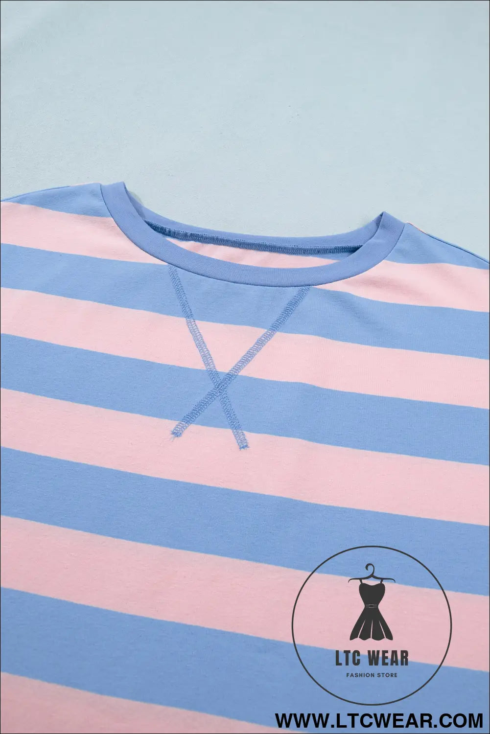 Pink Stripe Dolman Tee Drawstring Skort Athletic 2pcs Set - L.T.C Wear Online Fashion Store