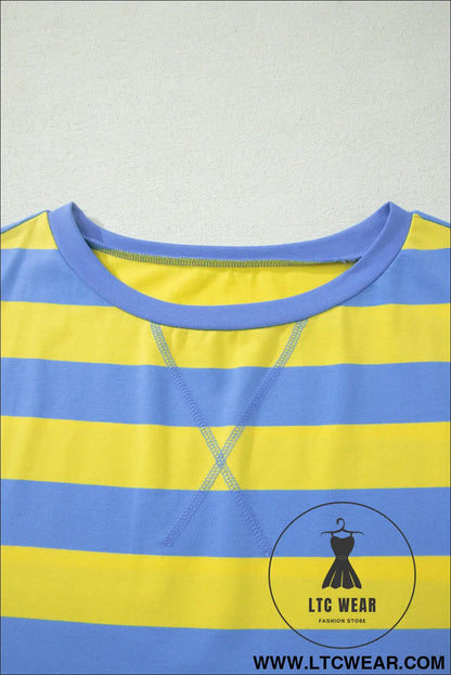 Pink Stripe Dolman Tee Drawstring Skort Athletic 2pcs Set - L.T.C Wear Online Fashion Store