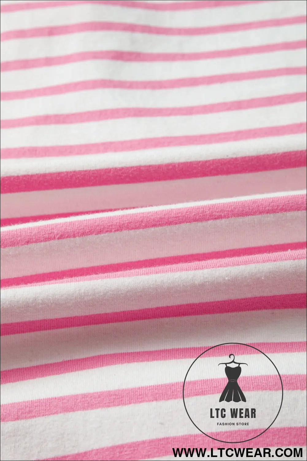 Pink stripe half placket high low short sleeve top - 30%